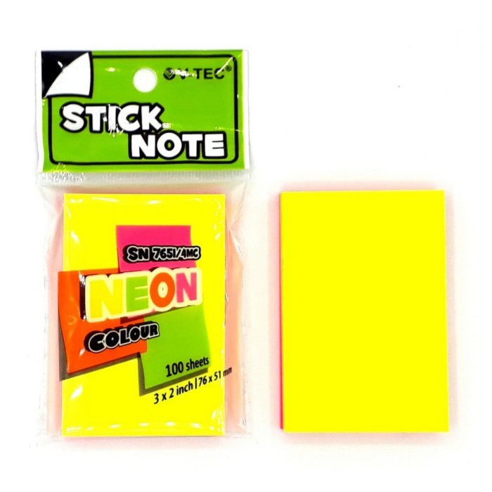 Jual TBMO STICKY NOTES / MEMO STICK NOTE STICKY NOTES NEON V-TEC 7651 ...