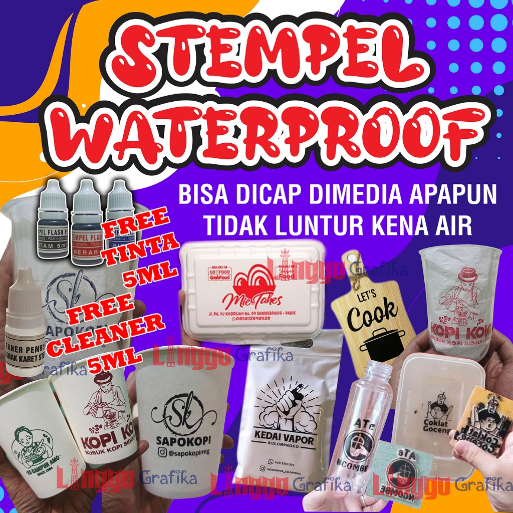 Jual Stempel Plastik Stempel Cup Tinta Permanen Waterproof Free Tinta Shopee Indonesia