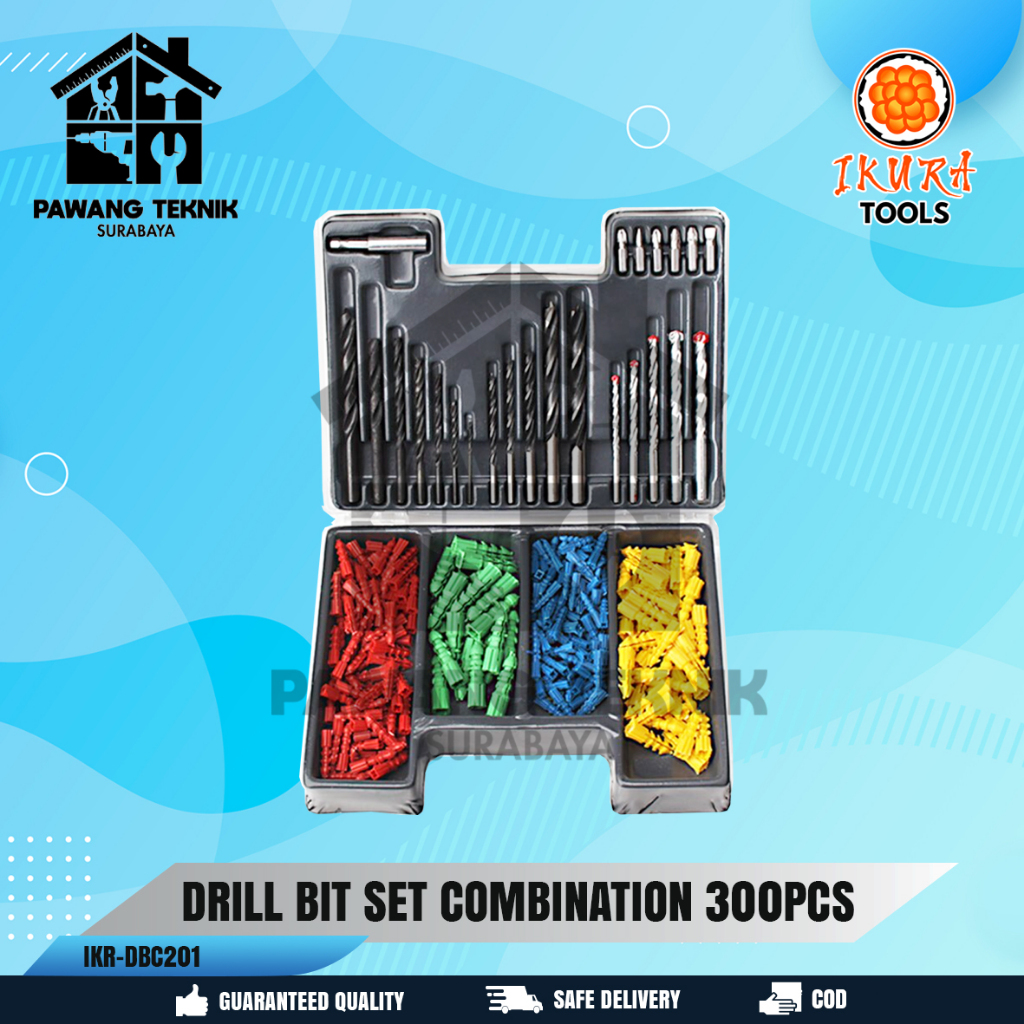 Jual Ikura Tools Mata Bor Set Besi Kayu Tembok Plus Rumah Skrup Mata Obeng Pcs Drill Bit