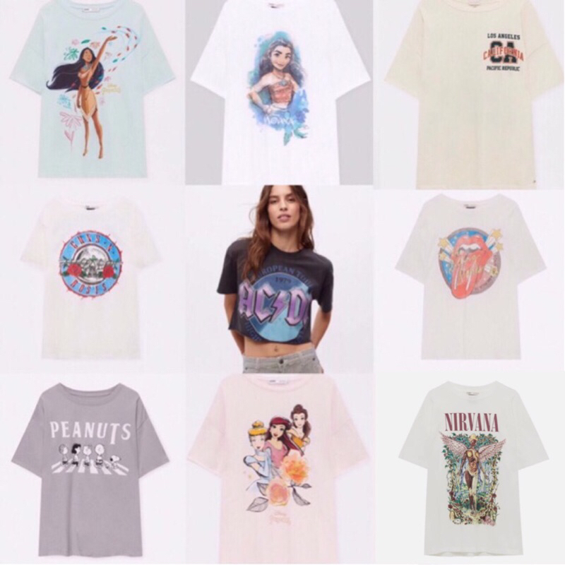 Jual PULL&BEAR NEW ACDC LOS ANGELES CALIFORNIA CREAM PEANUTS GUNS N