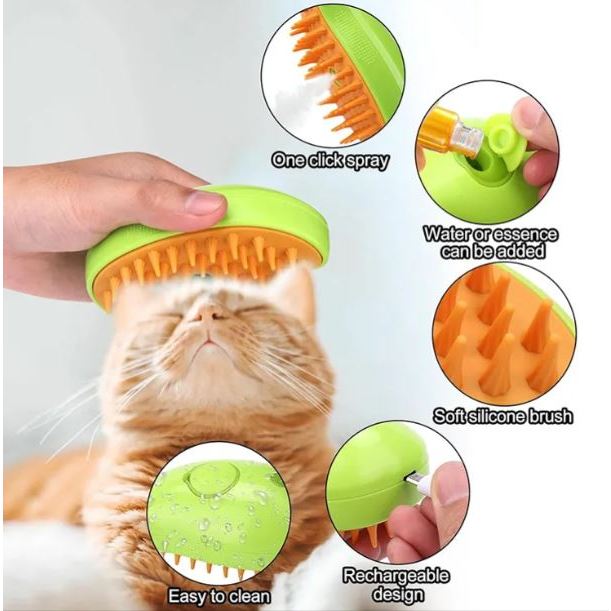 Jual Sikat Uap Kucing 3 In 1 Silikon Brush Spray Sikat Rambut Kucing ...