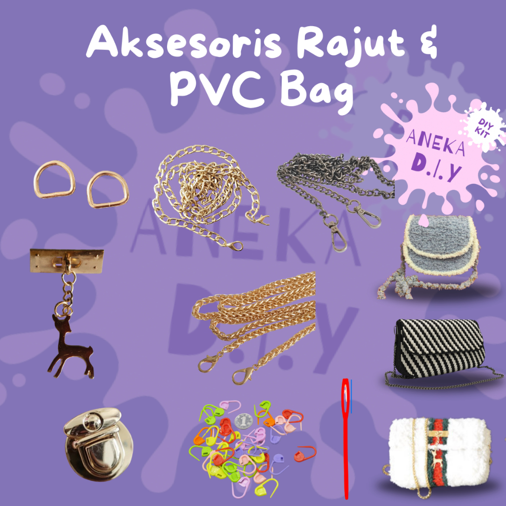 Jual Aksesoris Rajut Tas PVC / Aksesoris Tas PVC DIY / Aksesoris Rajut ...