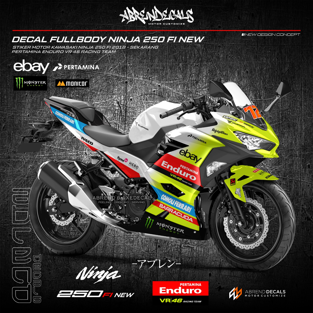 Jual Decal Fullbody Ninja Fi Sekarang Livery Pertamina Enduro Vr Racing Team