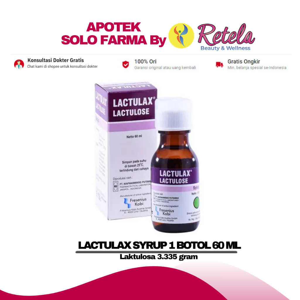 Jual LACTULAX SYRUP 60ML ( LAKTULOSA 3.335 GRAM ) / KONSTIPASI