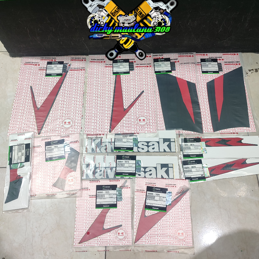 Jual STRIPPING STICKER SET BODY FAIRING NINJA 150 RR NEW 2012 MERAH ...