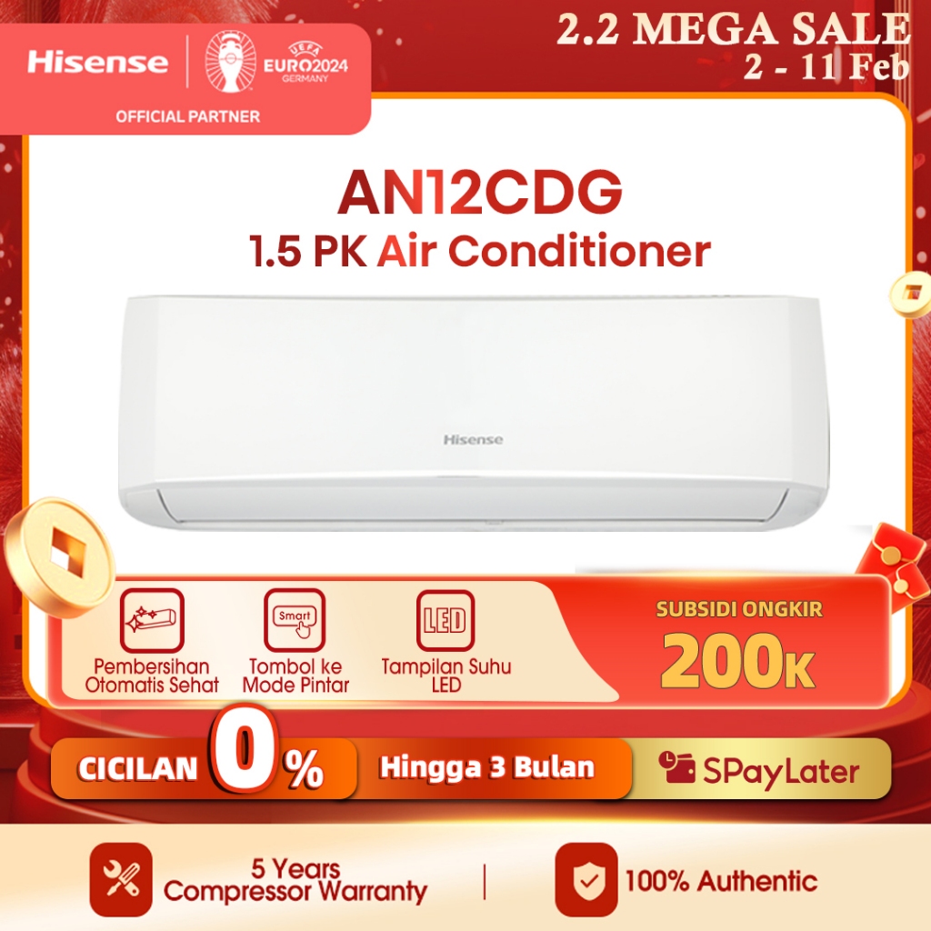 Jual Hisense Ac Air Conditioner Standard 15 Pk 1 12pk An12cdg Indooroutdoor Unit Only 6019