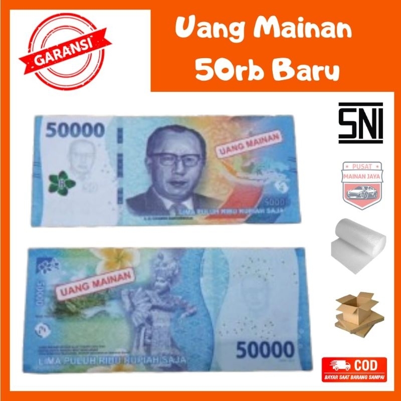 Jual 100 lembar Uang Mainan 50ribu emisi baru Mirip Asli Bisa Buat ...