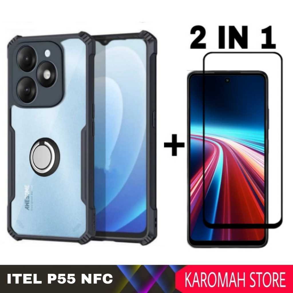 Jual Paket 4 in 1 Case Itel P55 NFC 2024 Premium Transparent Armor Case ...