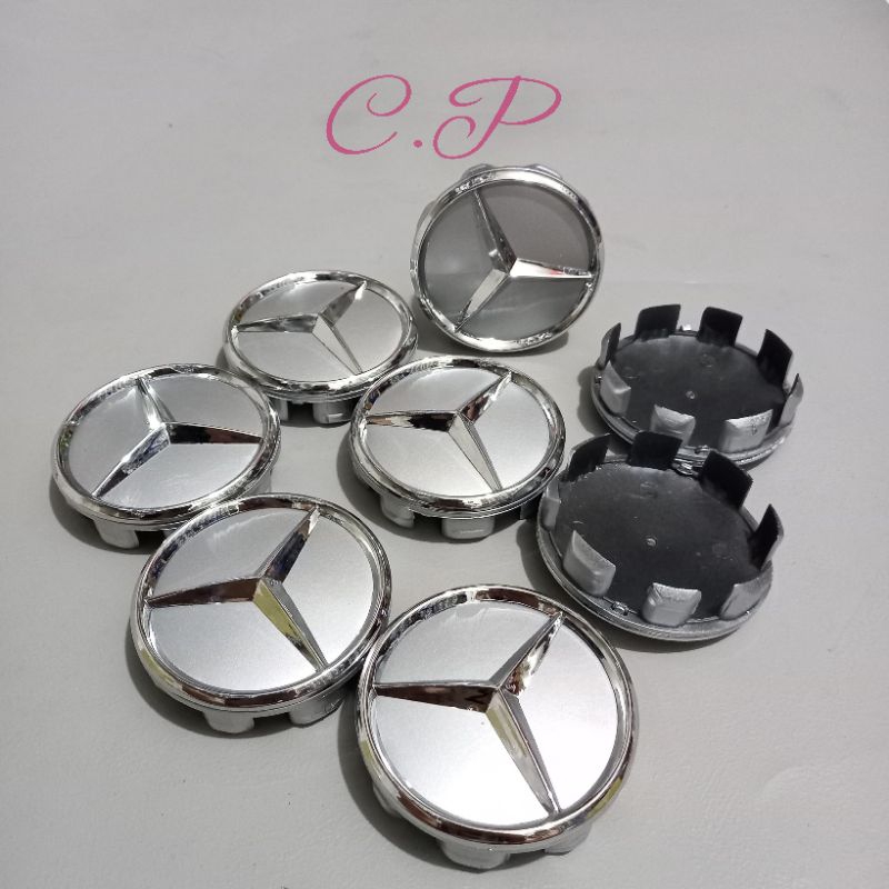 Jual dop roda tutup velg mercy mercedes benz diameter 7,5 cm chrome ...
