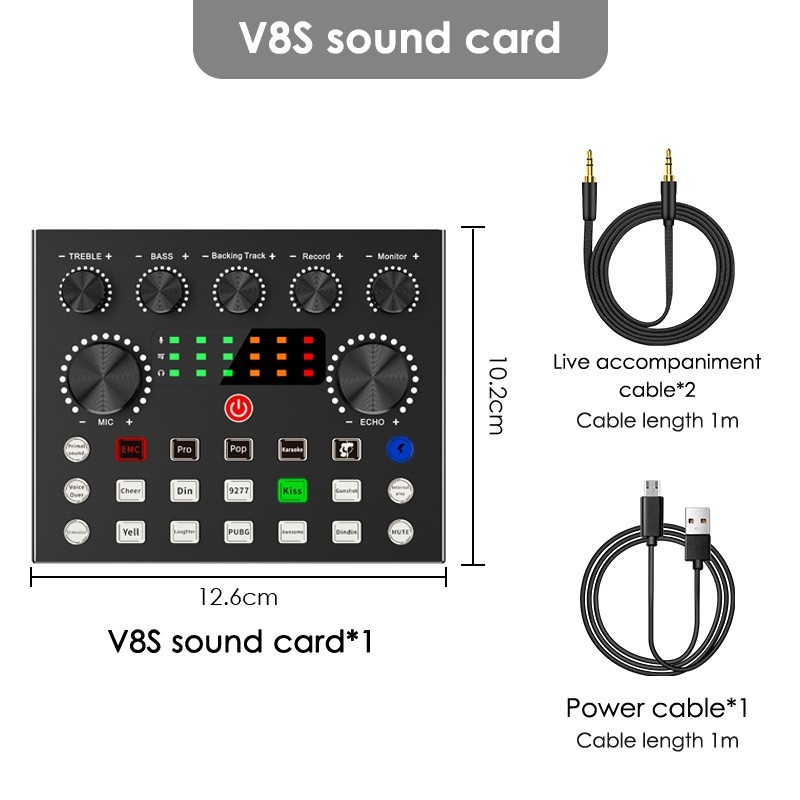 Jual NOIR Live Sound Card V8S MKC Kimiso Bluetooth Amplifier External ...