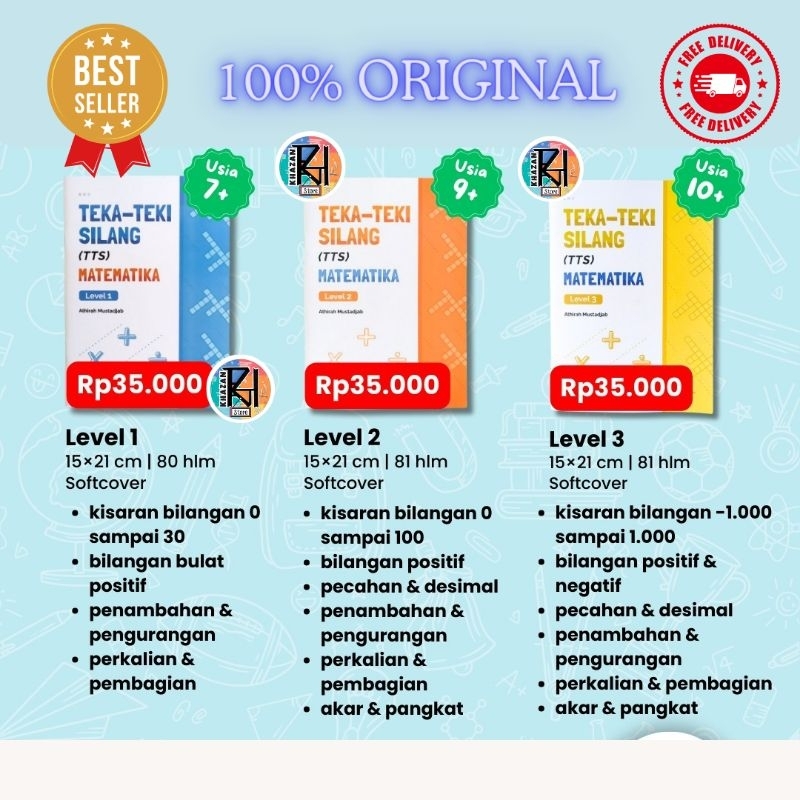 Jual BUKU TTS MATEMATIKA LEVEL 1-3 ORIGINAL AHLAN | Shopee Indonesia