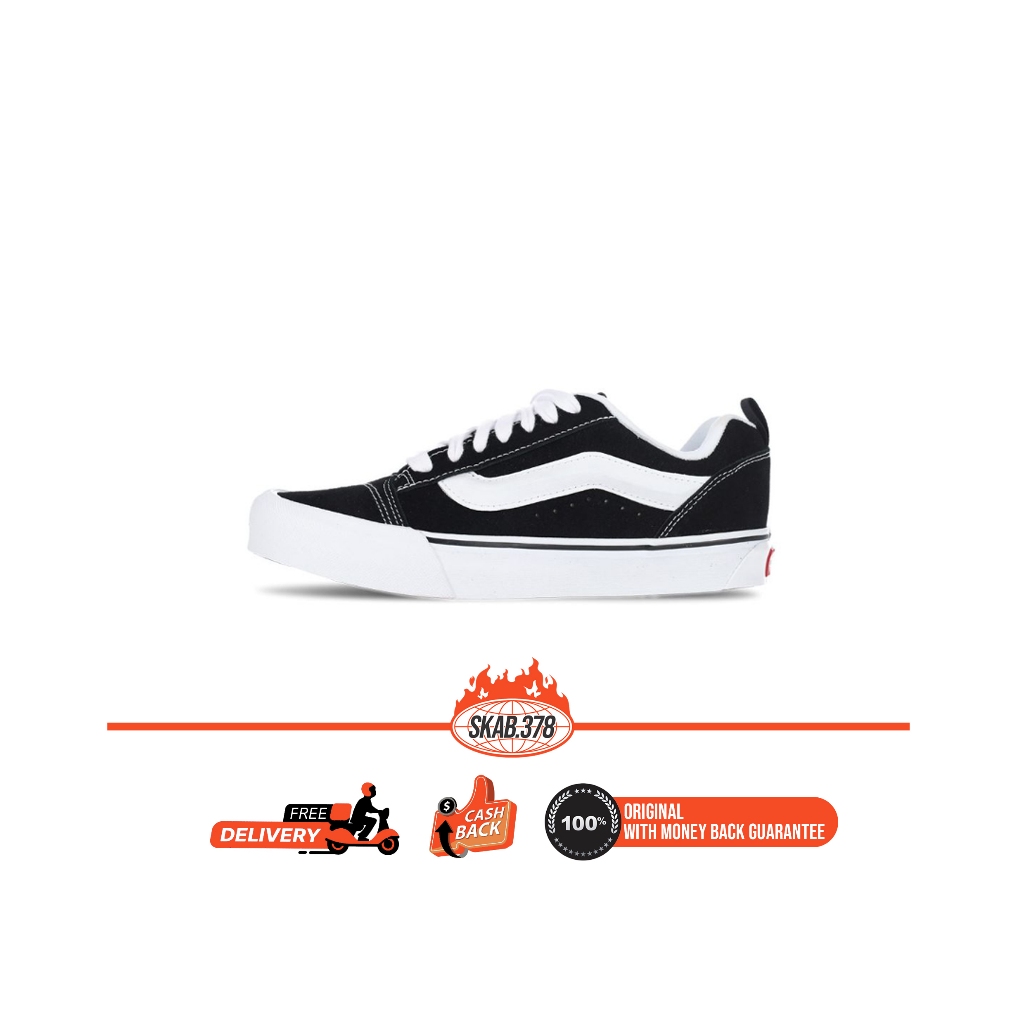 Jual Vans Knu Skool Black White Resmi Navya Shopee Indonesia