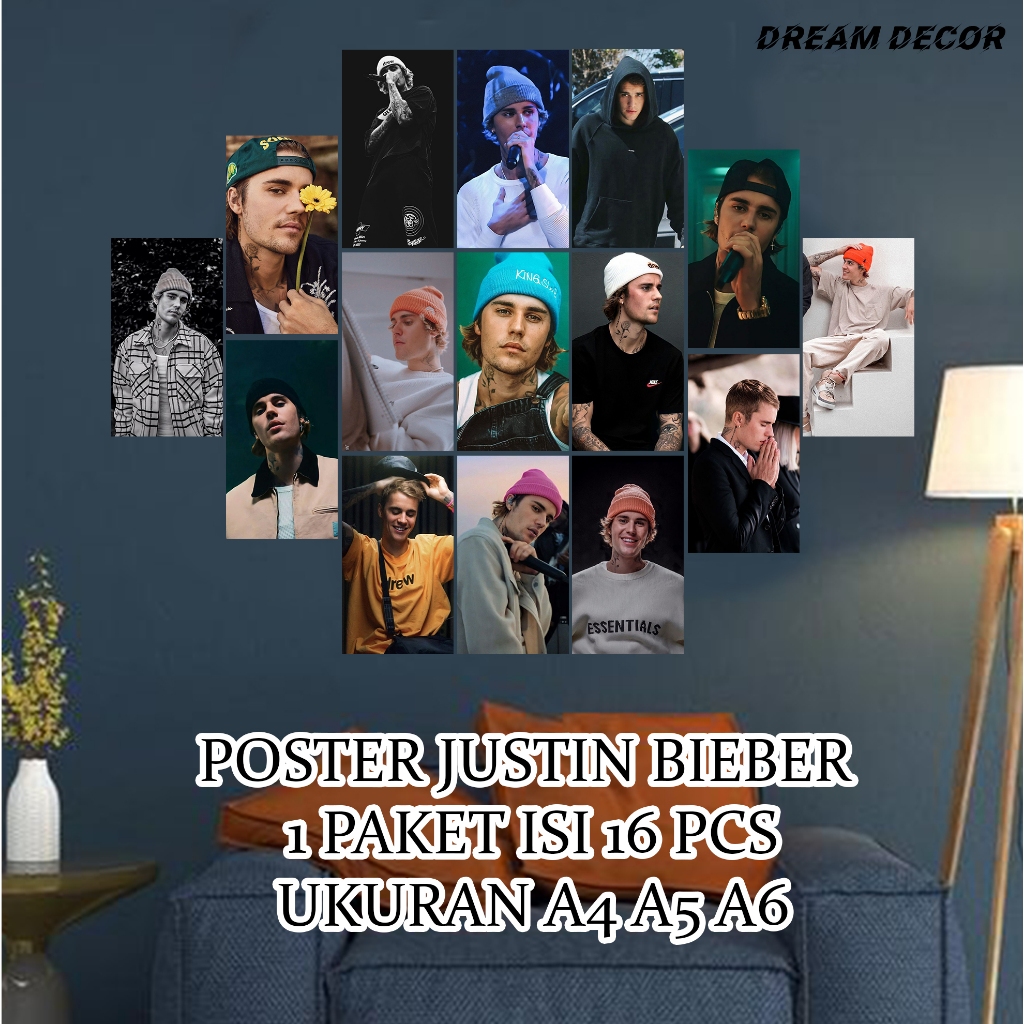 Jual Poster Gambar Justin Bieber Ukuran A4 A5 A6 [DD60] Hiasan Dinding ...