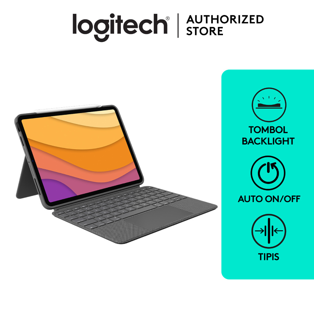 Jual Logitech Combo Touch Keyboard Case untuk Tablet iPad Air Shopee