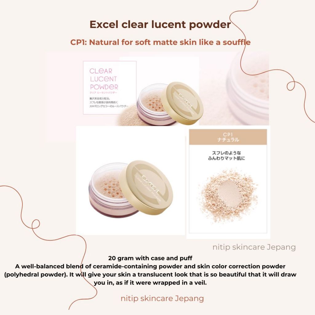 Jual PO jepang -- excel clear lucent powder 20gram best seller bedak ...