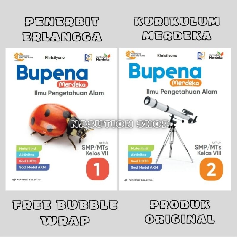 Jual Buku Bupena IPA Kelas 1 2 / 7 8 SMP/MTs Erlangga Kurikulum Merdeka ...