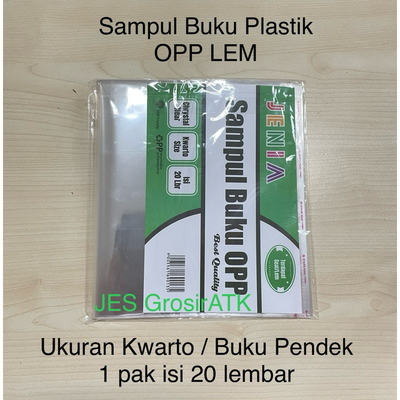 Jual Sampul Buku Plastik Opp Lem Kwarto Boxy 1 Pak Isi 20 Lembar