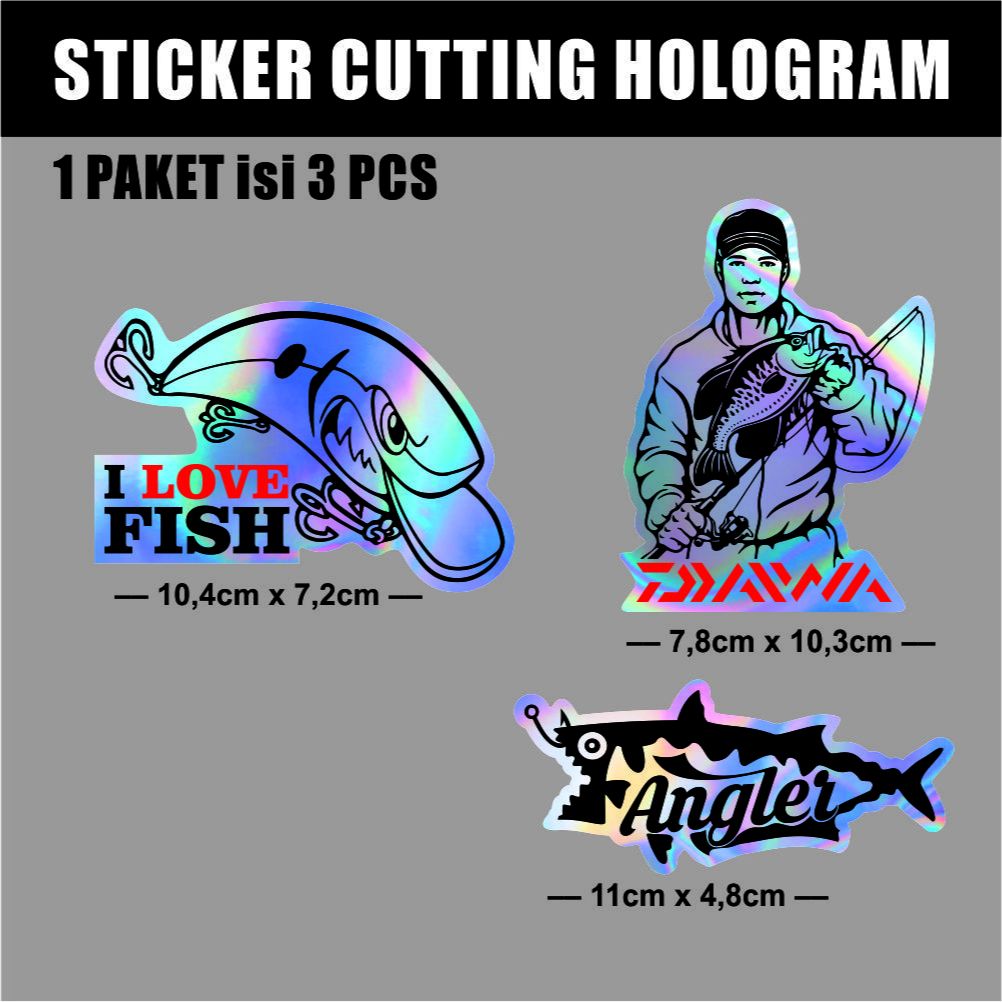 Jual Sticker Mancing Keren Stiker Pancing Gambar Ikan Logo Brand Tackle ...