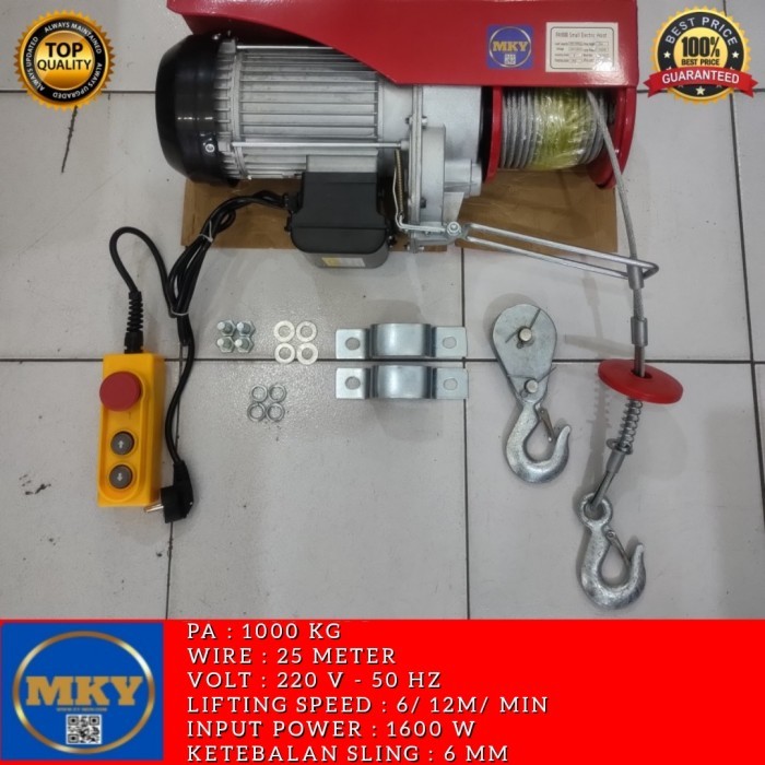 Jual Mini Hoist Electric Rope PA 1000 Kg Seling 25 m Mini Hoist