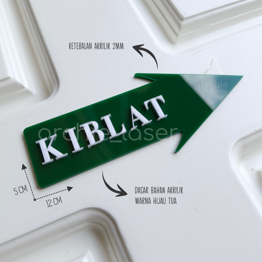 Jual Penunjuk Arah Kiblat Akrilik / Sign Acrylic Kiblat Signage ...