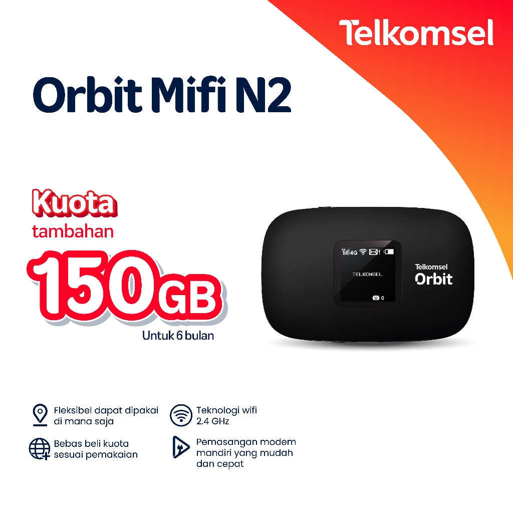 Jual Telkomsel Orbit Mifi N2 Portable Modem Wifi 4G High Speed Bonus ...