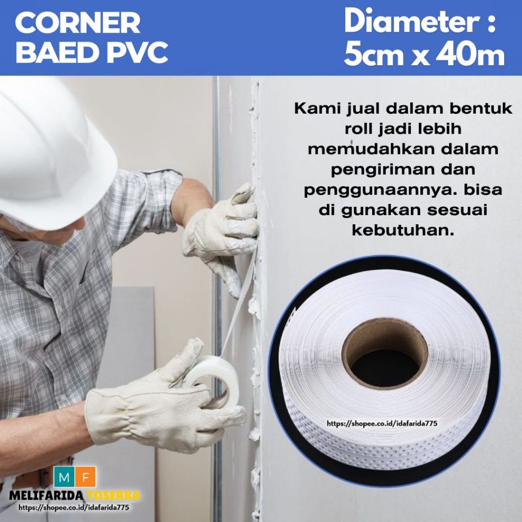 Jual Corner Inner Bead PVC UPVC Pembentuk Sudutan Siku Dinding Model