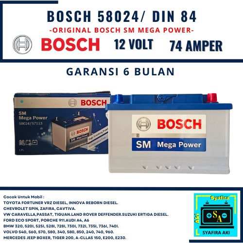 Jual Aki Mobil Fortuner Vrz Din 84 58024 BOSCH Accu Kering 84Amper