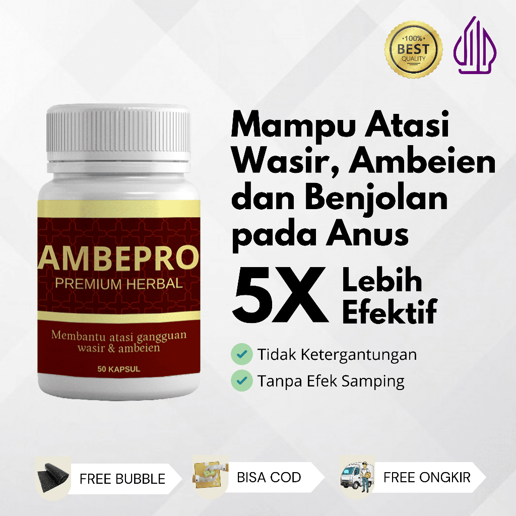 AMBEPRO - Herbal Untuk Atasi Wasir Ambeien Susah BAB Berdarah Benjolan Bengkak Ampuh 100% Halal Original Salep Wasir, Obat Wasir | KLABETPRO | DICTAMNI | Huai Jiao Wan |