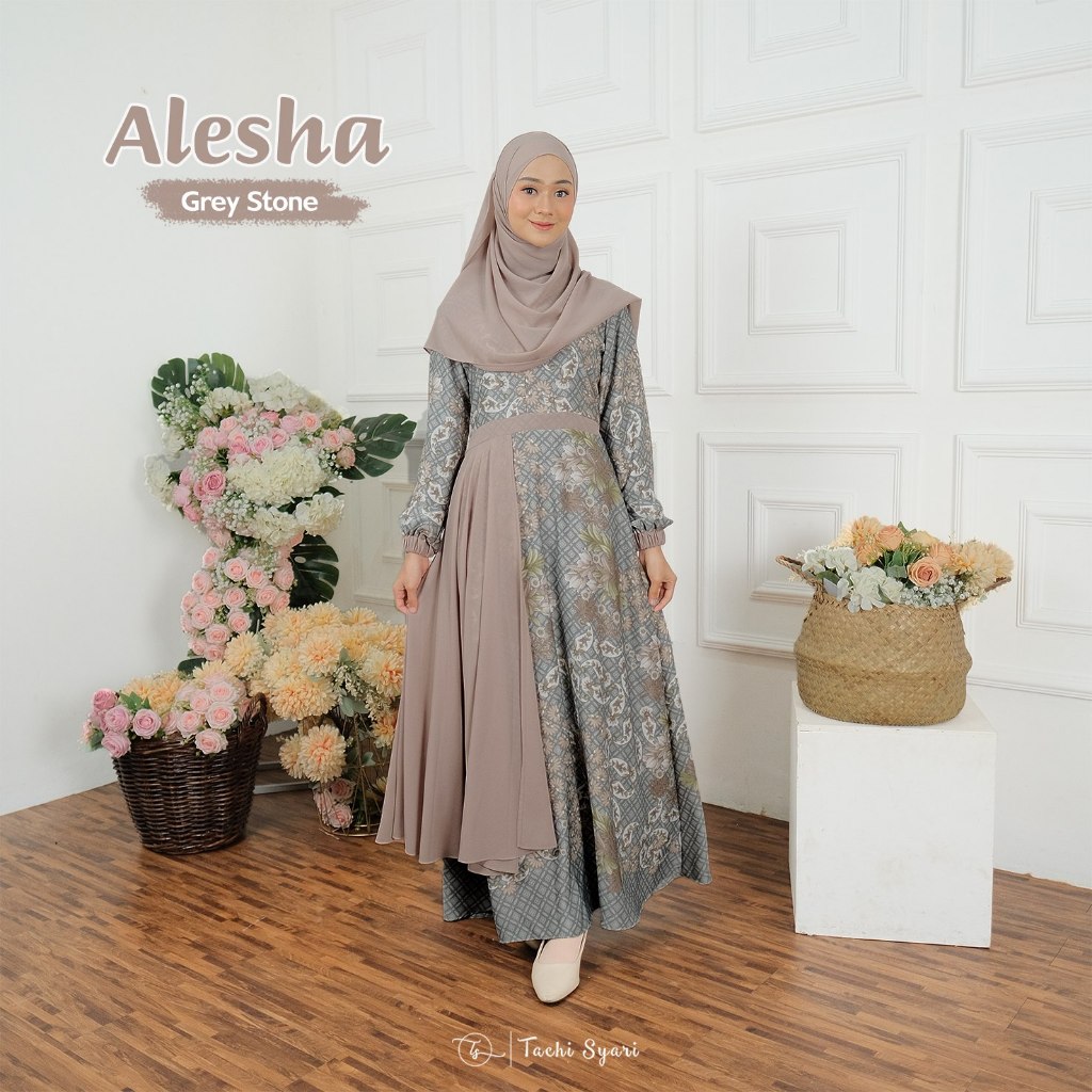 Jual Alesha Series By Tachi Syari Gamis Set Khimar Gamis Set Pashmina Dress Only Shopee