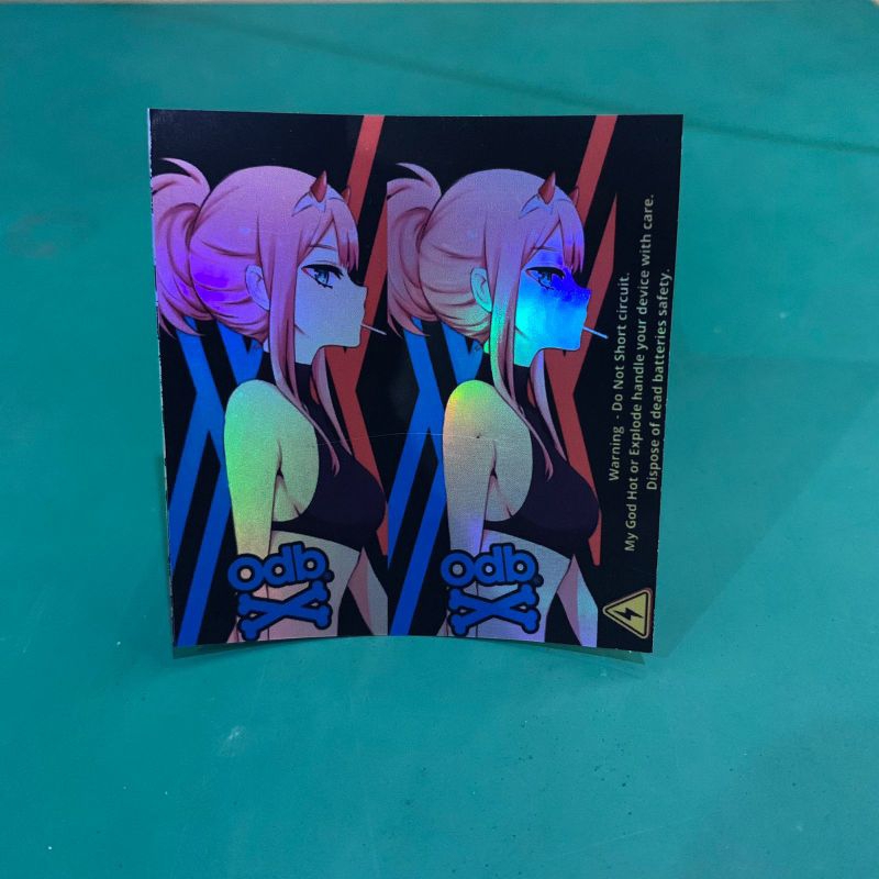Jual stiker skin wrap baterai 18650 odb x waifu v2 HOLOGRAM series