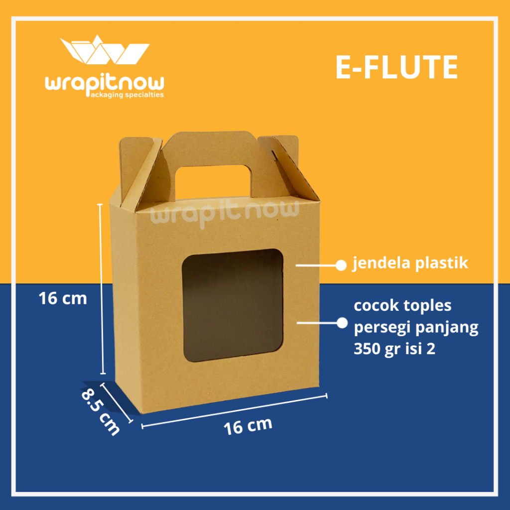 Jual Eflute 16x8.5x16 16x8.5x23 Gable Box Toples Rectangle 350 Gram ...