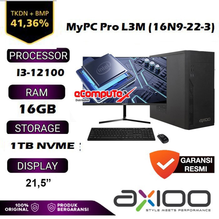 Jual MINI PC AXIOO MYPC PRO L3M (16N9-22-3) i3-12100 16GB 1TB NVME 21.5 ...