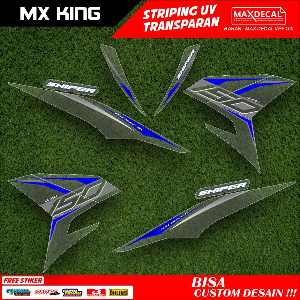 Jual STIKER STRIPING TRANSPARAN YAMAHA MX KING FACELIFT LIS STICKER UV ...
