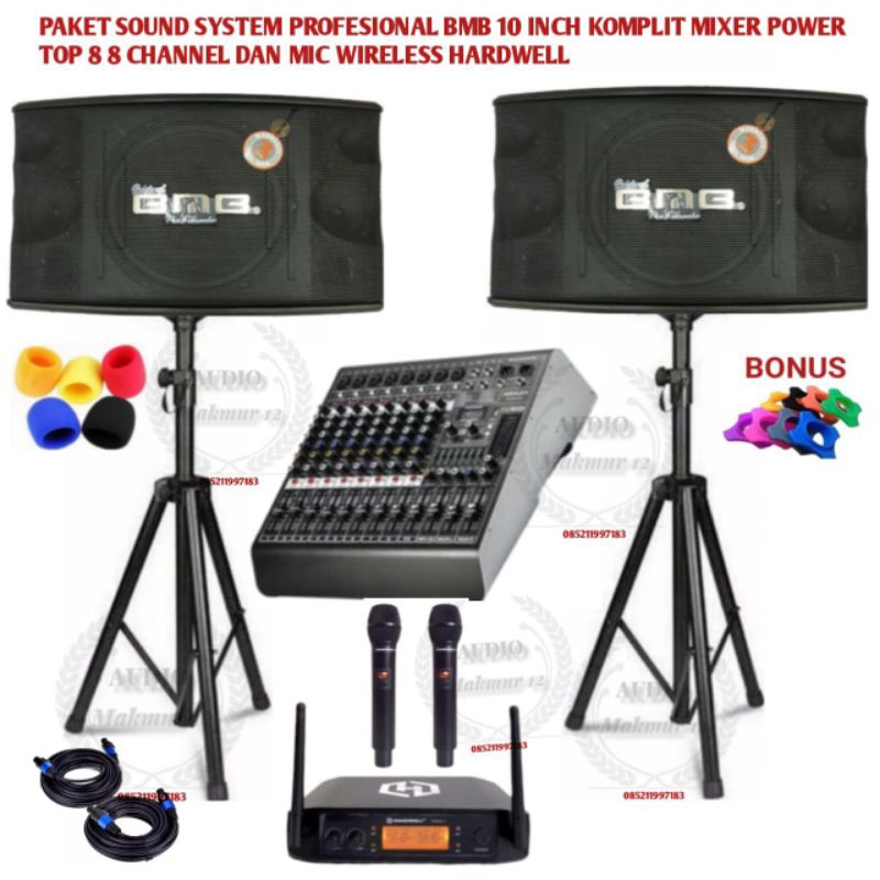 Jual Paket Sound System Profesional BMB 10 Inch CS450V Komplit Power Mixer Ashley TopSound 8
