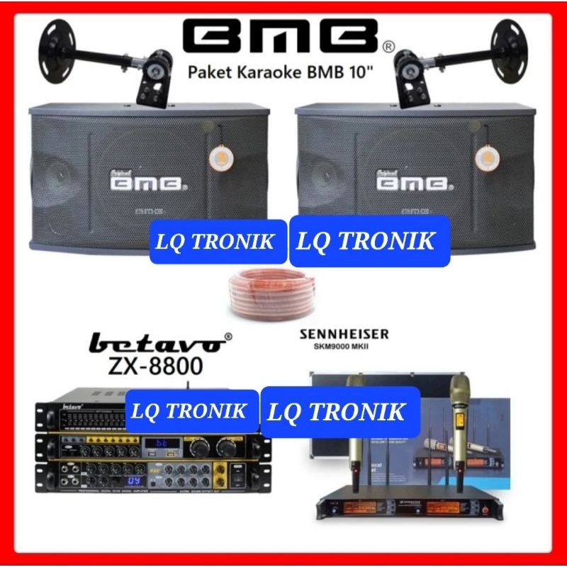 Jual PAKET KARAOKE RUMAHAN SPEAKER PASIF BMB 10 INCH + AMPLIFIER BETAFO + MIC WIRELESS