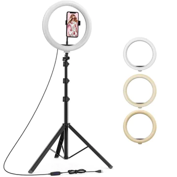 Ringlight 26 Cm With Tripod 2.1 M Lampu Selfie Lampu Vlogger Led Satu Paket