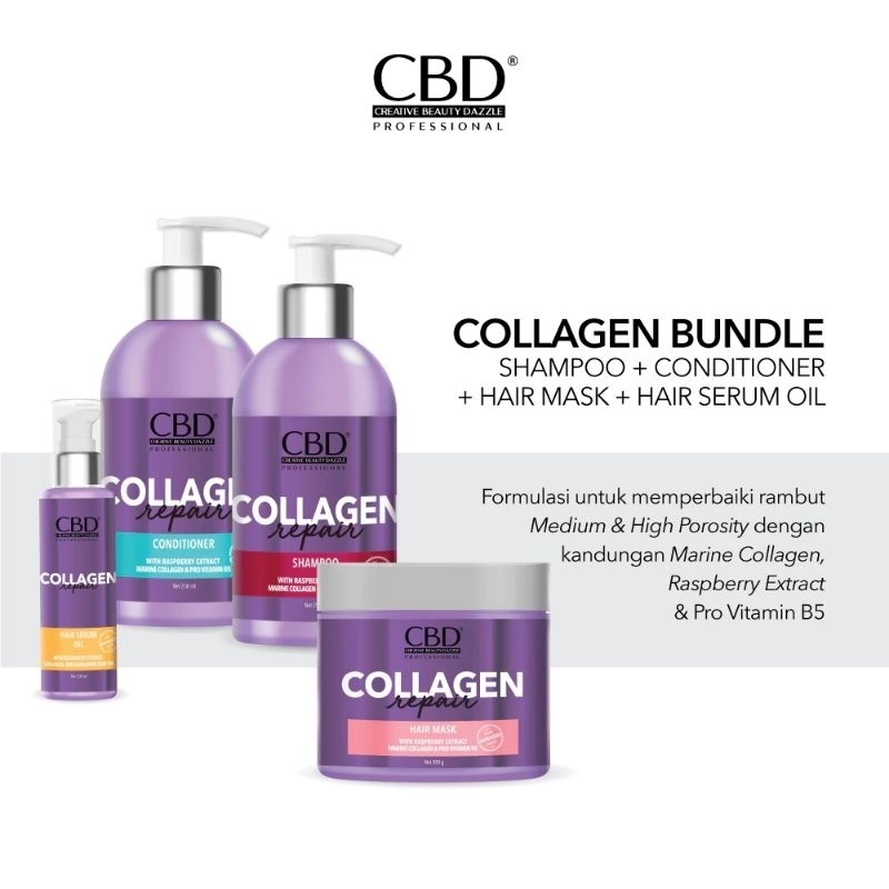 Jual CBD Paket Collagen & Vitamin Repair Rambut | Shampo Conditioner ...