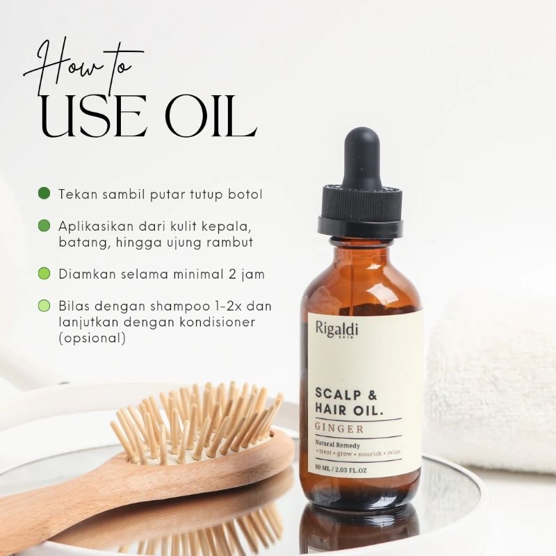 Jual Rigaldi Scalp & Hair Oil Ginger, Peppermint, Rosemary | Minyak ...