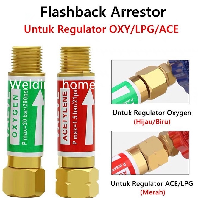 Jual Yna Flashback Arrestor Regualtor Oxygen Acetylene Flash Back Oxy ...