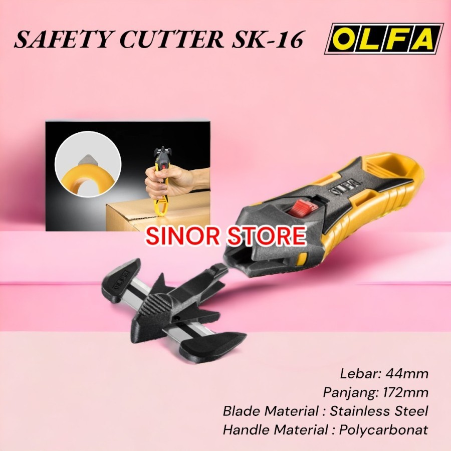 Jual OLFA Safety Cutter SK-16 Pisau Potong Kardus Tebal Karpet Rubber ...
