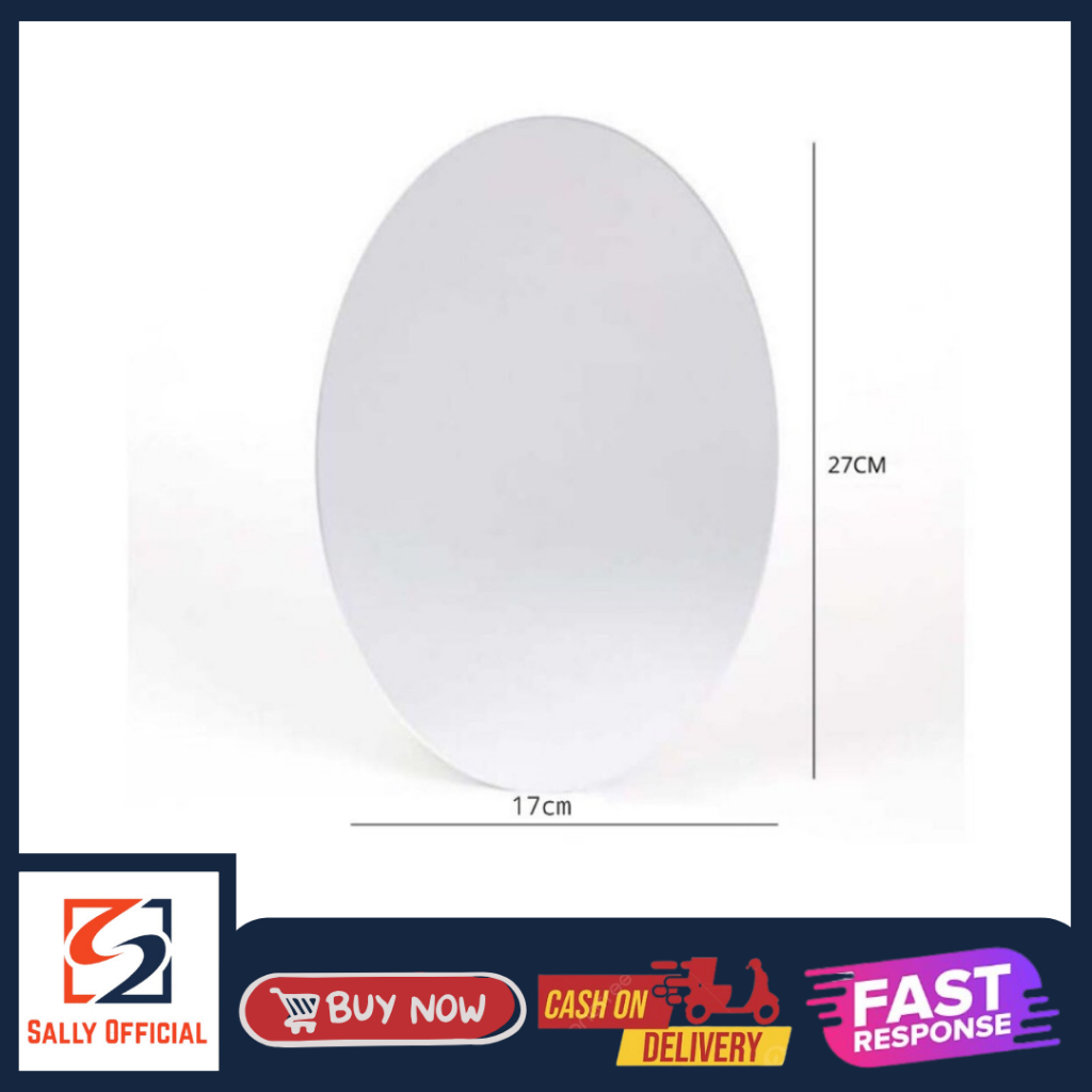 Jual Stiker Cermin Oval Kotak D Dinding Kaca Acrylic Wallpaper Mirror