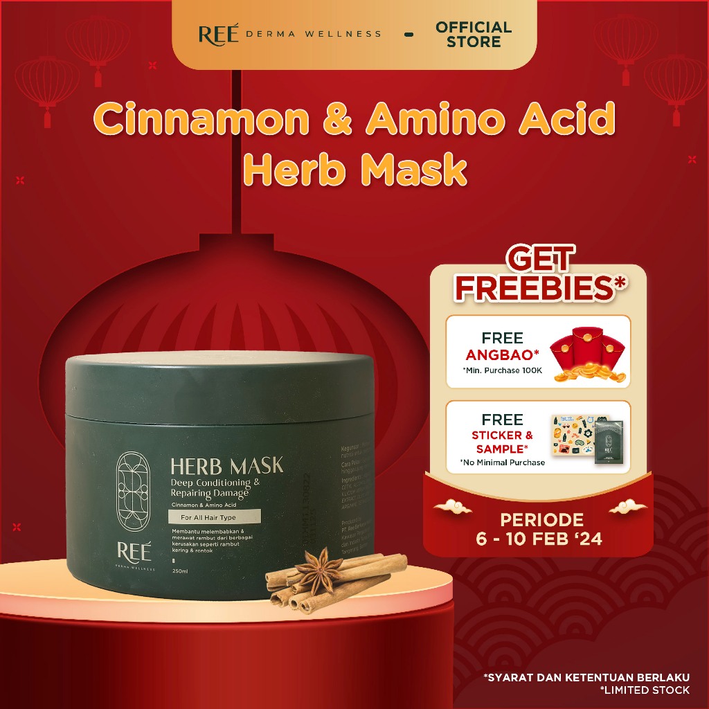 Jual Ree Derma Wellness Cinnamon & Amino Acid Hair Mask 250ML