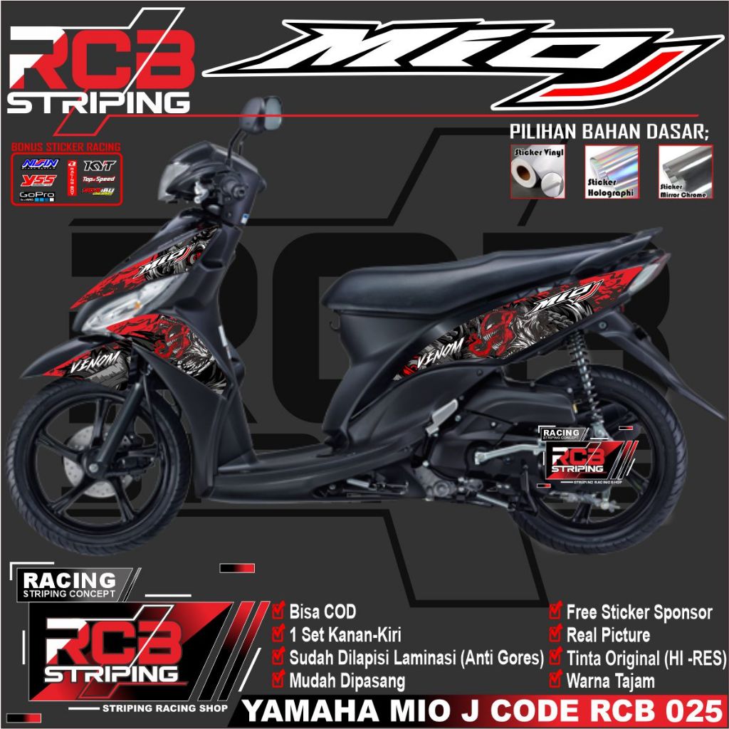 Jual Striping Sticker Variasi Mio 110 Mio J Semi Fullbody Desain ...
