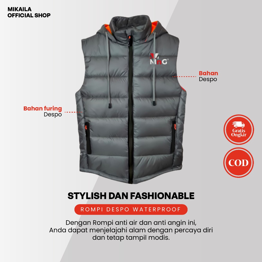 Jual Vest Despo Rompi Anti Air Waterproof Windproof Baju Hangat Keren ...
