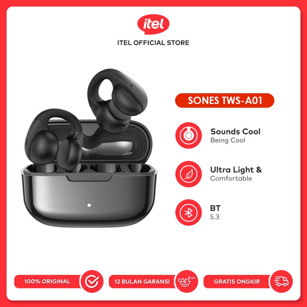 Jual Itel A Tws Ear Clip Earphones Wireless Bluetooth Enc Noise