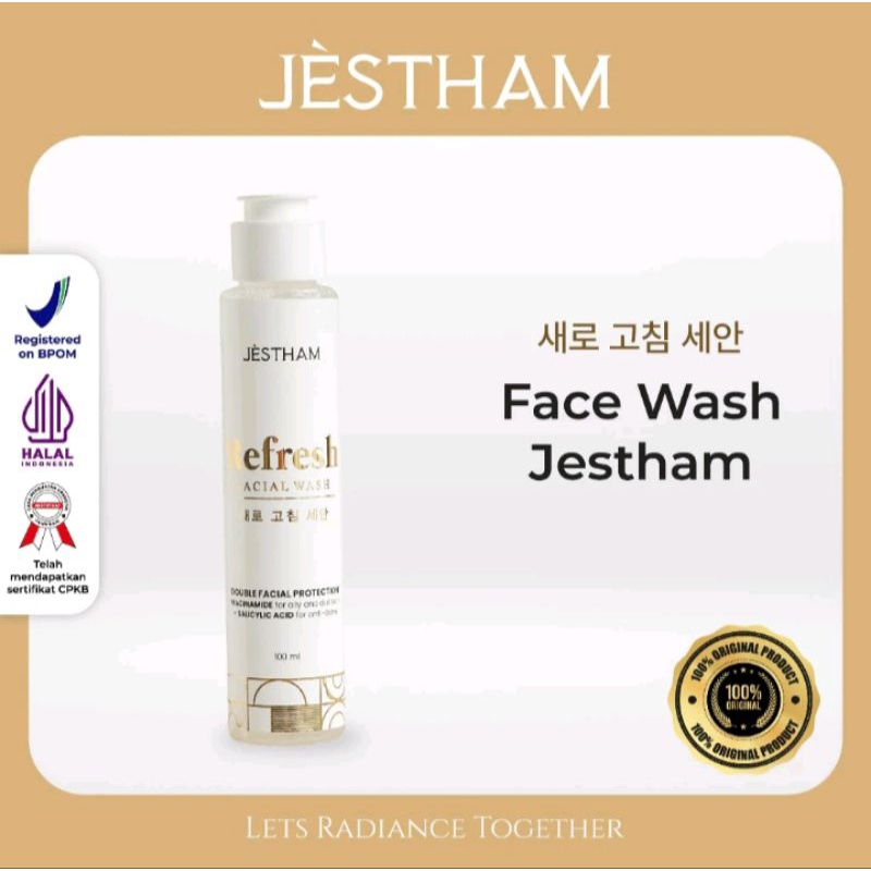 Jual Jestham Refresh Facial Wash (Double Facial Protection) | Shopee ...