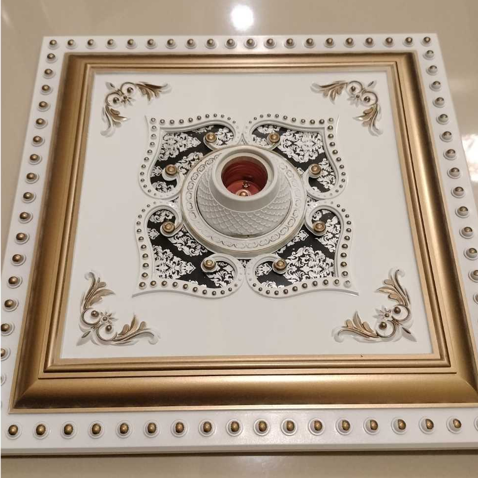 Jual (COD) Fitting Lampu Ornamen Plafon PVC Kotak Fiting Hias Lampu ...