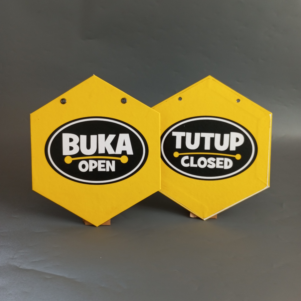 Jual Hard Poster Buka Tutup/ Papan Nama Buka Tutup/ Hard Poster ...