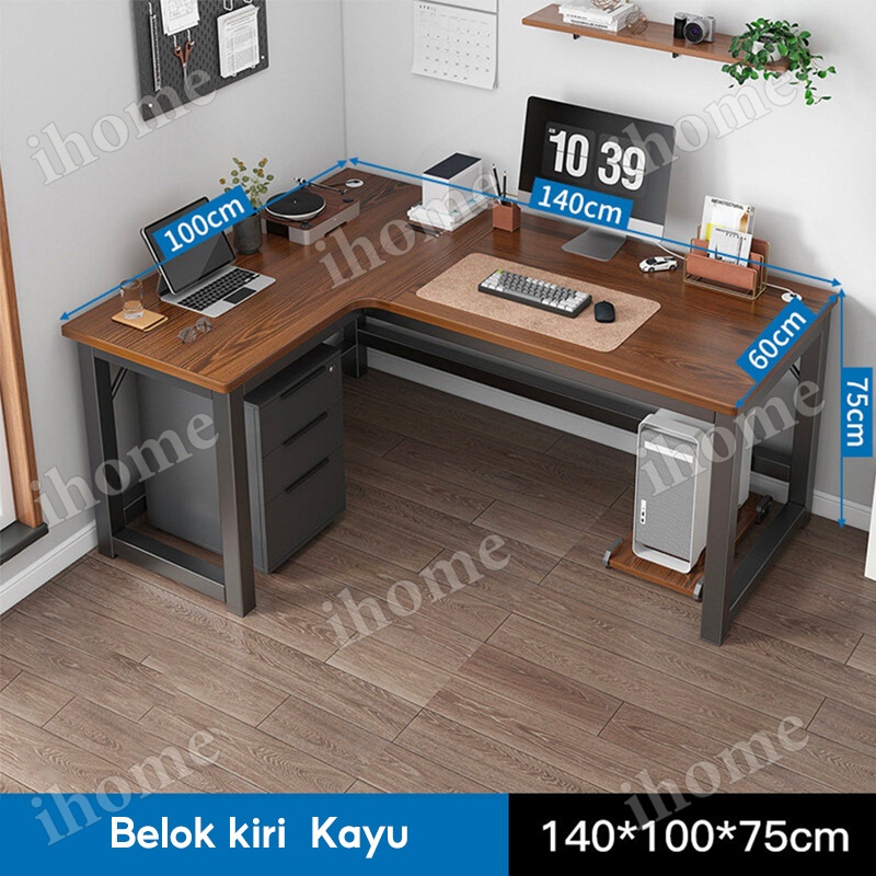 Jual Ih （kayu Padat Yang Menebal）meja L Meja Kantor Serbaguna Meja