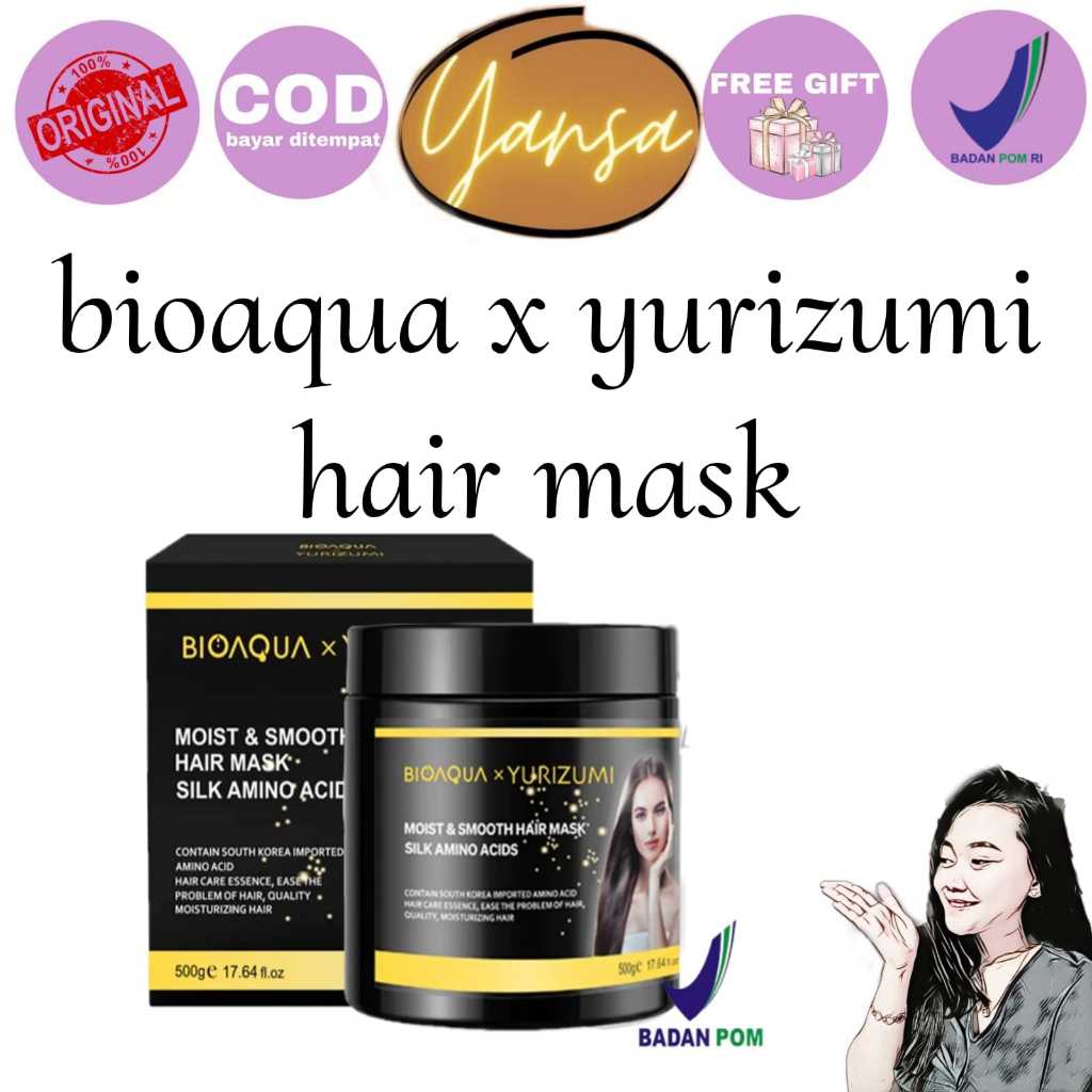Jual Bioaqua x Yurizumi Moist & Smooth Hair Mask Silk Amino Acids